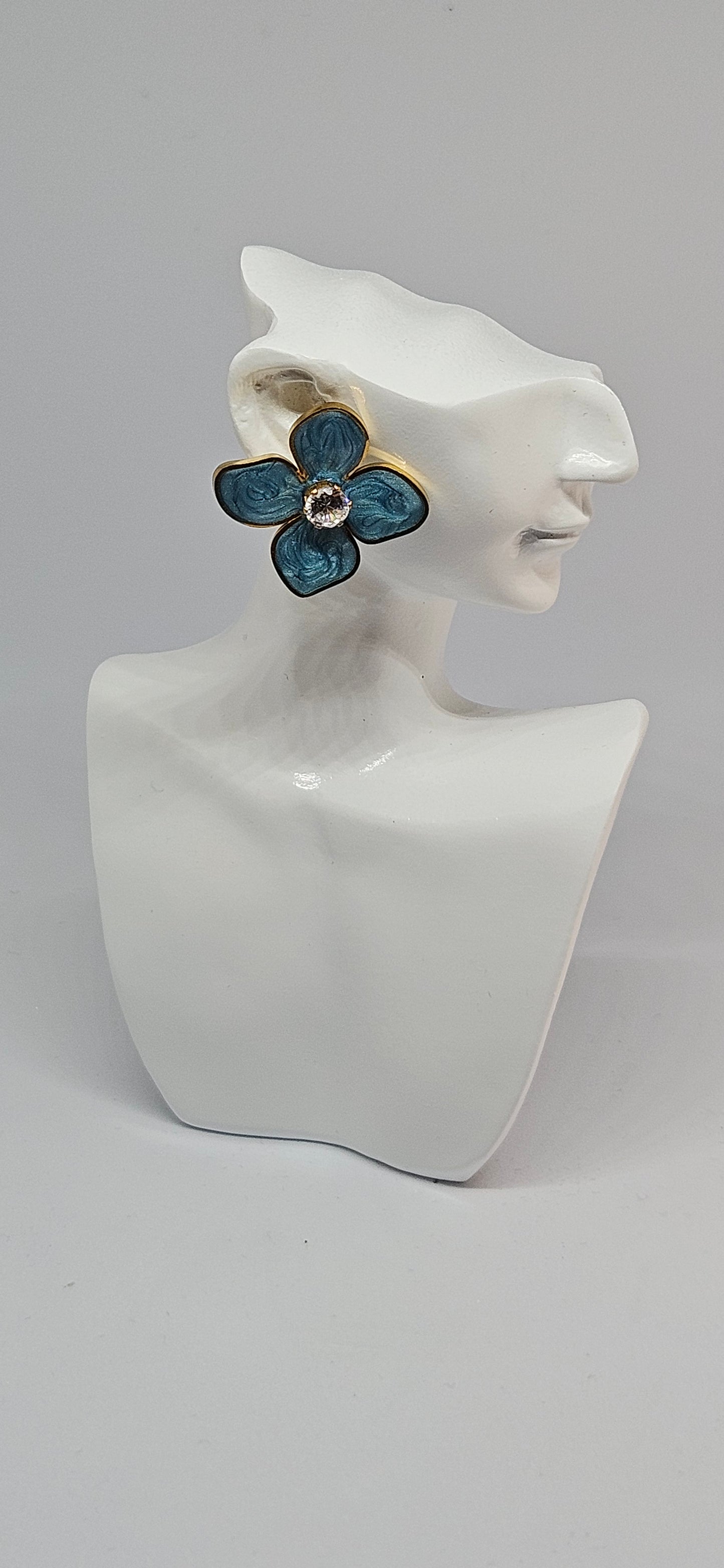 Boucles d'oreilles Iris Bleu