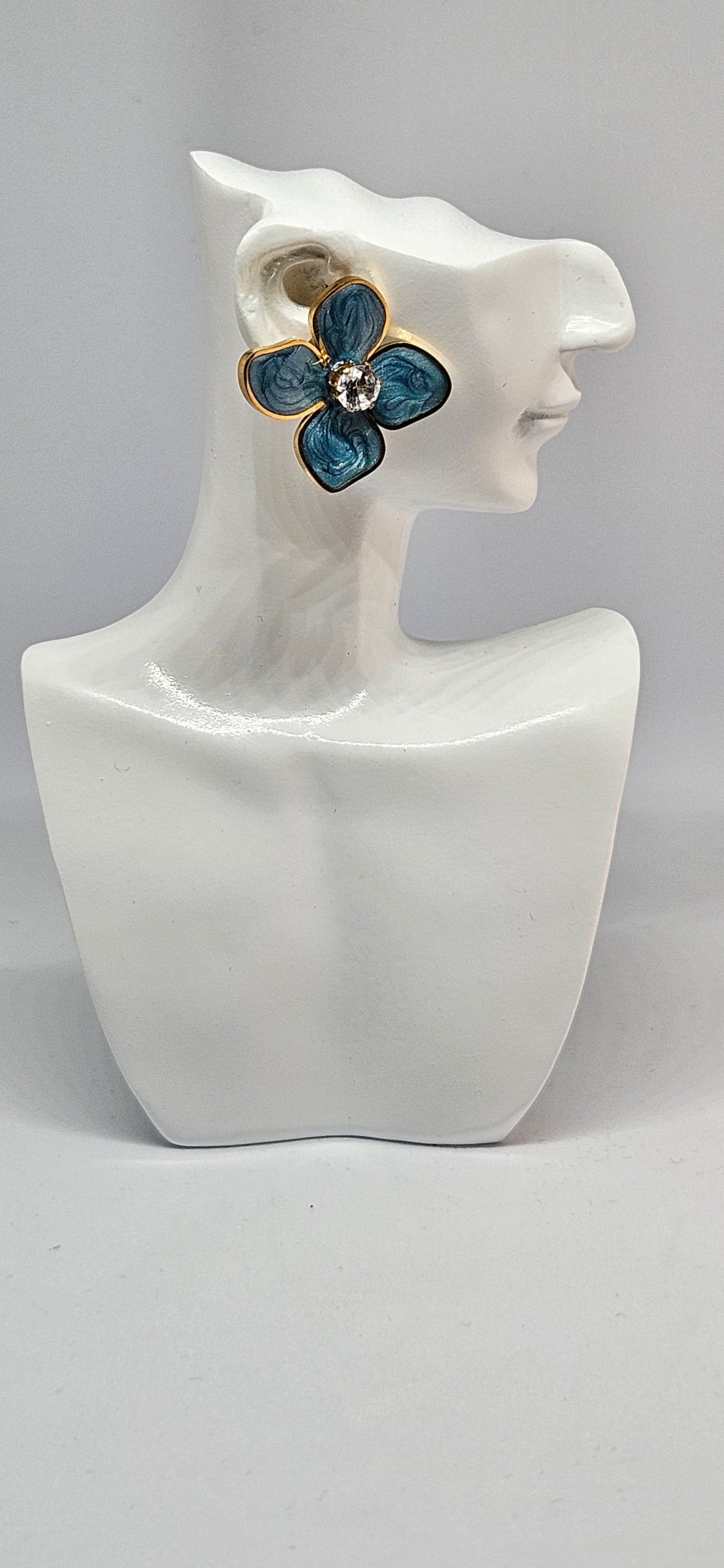 Boucles d'oreilles Iris Bleu